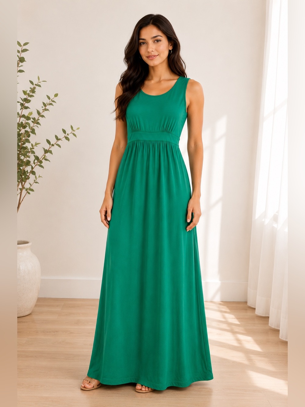 Monroe & Main Emerald Green Maxi Dress L